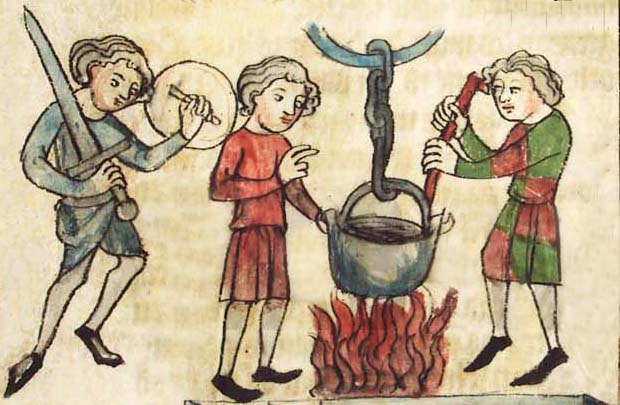 Forróvíz-próba, 1350-1375 között