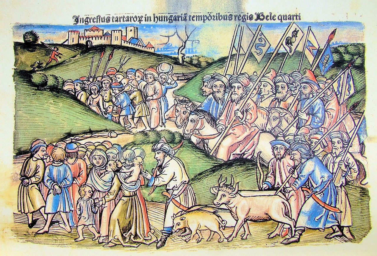 A tatárok betörésének ábrázolása Thuróczy János krónikájában (1488)